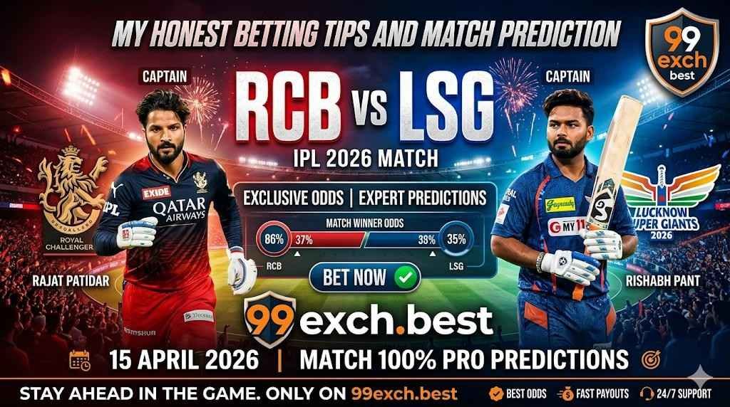 RCB vs LSG 15 April 2026 – My Honest Betting Tips and Match Prediction
