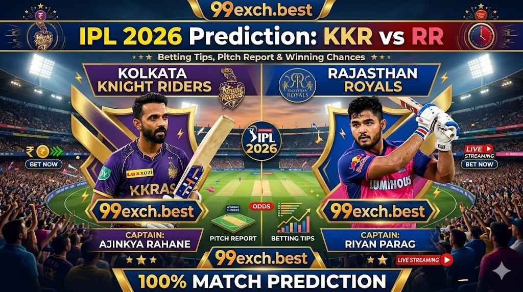 KKR vs RR Prediction IPL 2026: Betting Tips, Pitch Report & Winning Chances-99EXCH.BEST