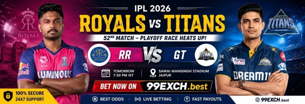 RR vs GT Prediction IPL 2026: Betting Tips, Pitch Report & Winning Chances-99exch.best