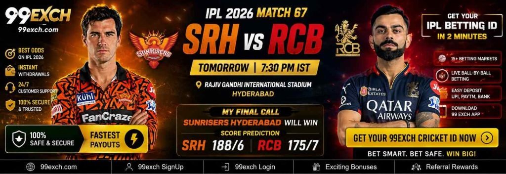 SRH vs RCB Match Betting ID on 99exch & Bet Today