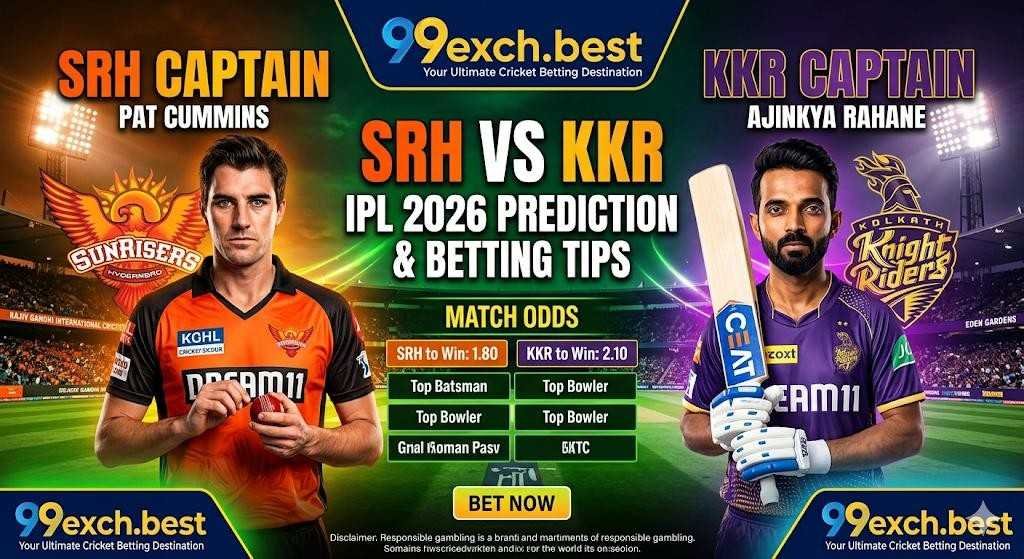SRH vs KKR  Prediction IPL 2026: Betting Tips