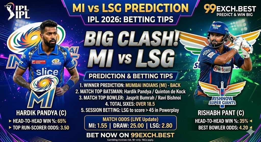 MI vs LSG Prediction IPL 2026: Betting Tips