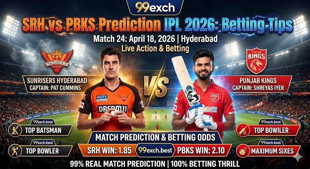 SRH vs PBKS  Prediction IPL 2026: Betting Tips 99exch best