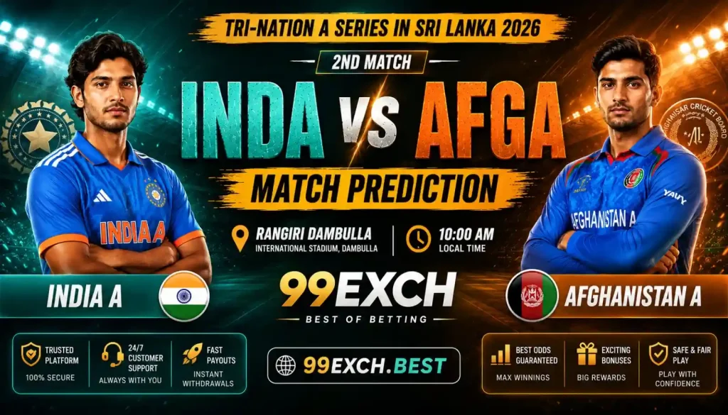 India A vs Afghanistan A 2026 Dream11 Prediction Banner 99exch.best