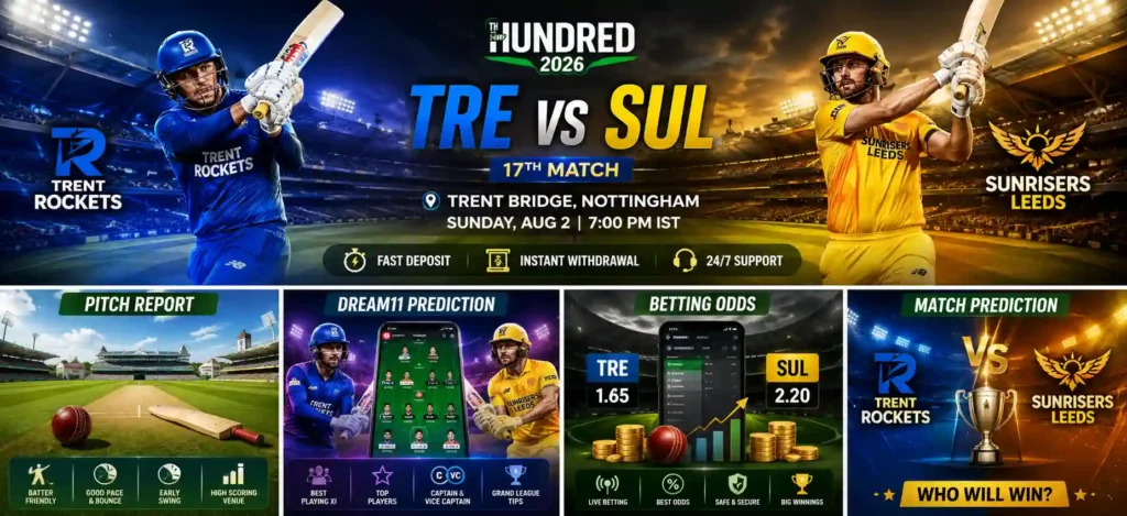 Trent Bridge pitch report for TRE vs SUL The Hundred 2026 match