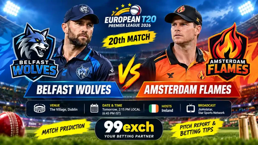 “Belfast Wolves vs Amsterdam Flames European T20 Premier League 2026 match prediction”