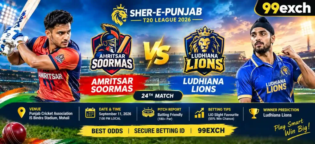Amritsar Soormas vs Ludhiana Lions cricket match 2026