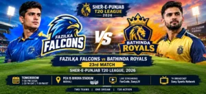 Fazilka Falcons vs Bathinda Royals 23rd Match 2026