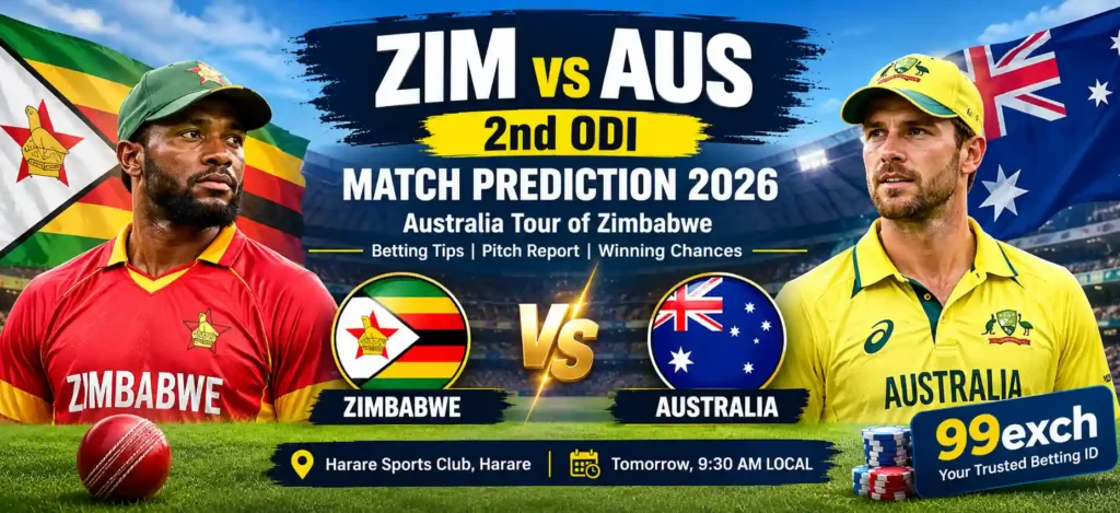 ZIM vs AUS 2nd ODI match prediction at Harare Sports Club