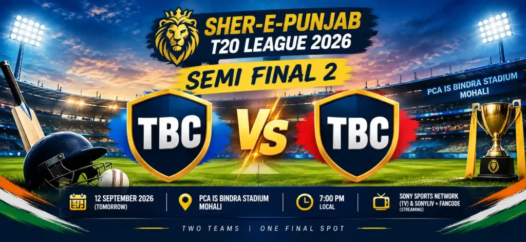 TBC vs TBC Semi Final 2 Mohali Cricket Match 2026