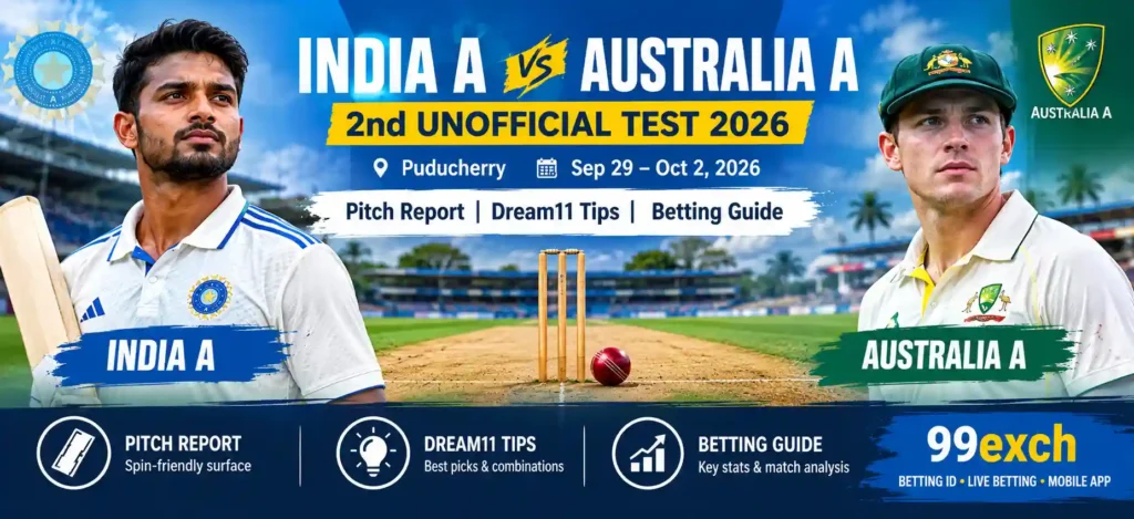 India A vs Australia A 2nd Unofficial Test 2026 Puducherry pitch report